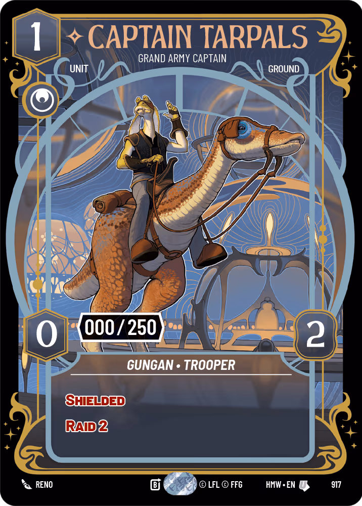 Captain Tarpals - Grand Army Captain HMW-917 Serialized Star Wars Unlimited card