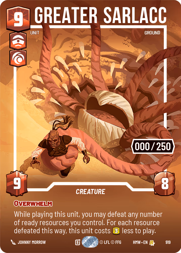 Greater Sarlacc HMW-919 Prestige Serialized Star Wars Unlimited card
