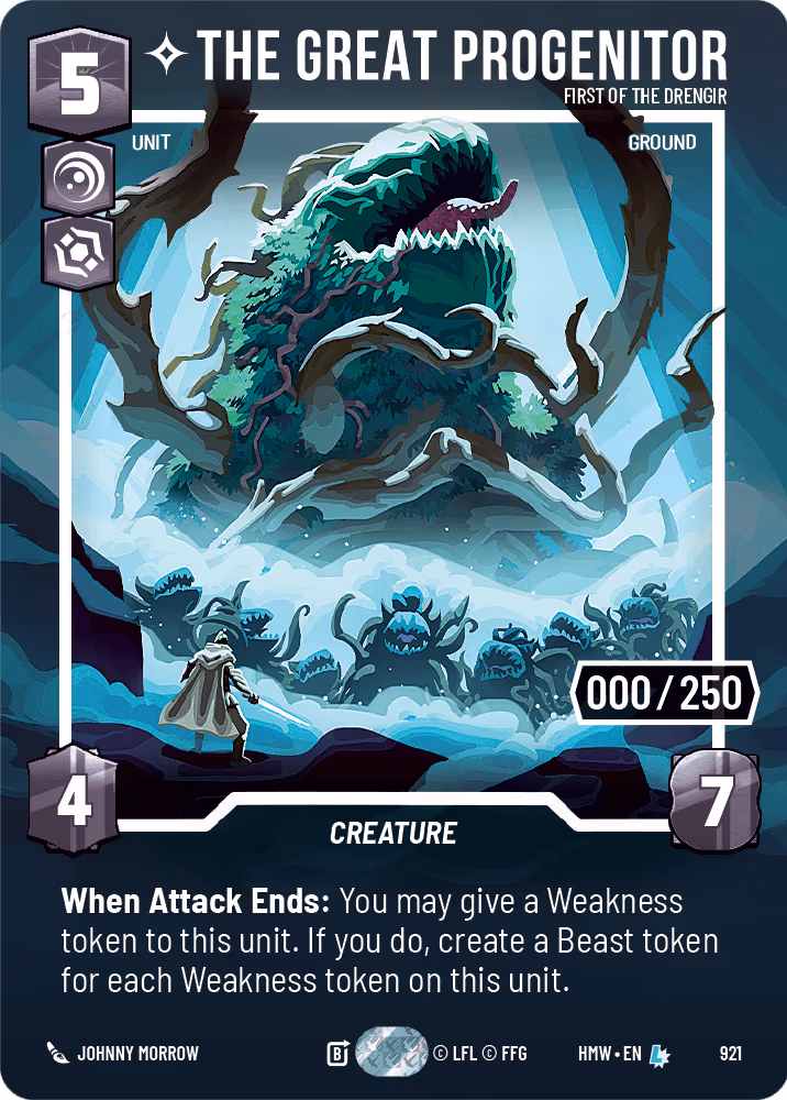 The Great Progenitor - First of the Drengir HMW-921 Prestige Serialized Star Wars Unlimited card