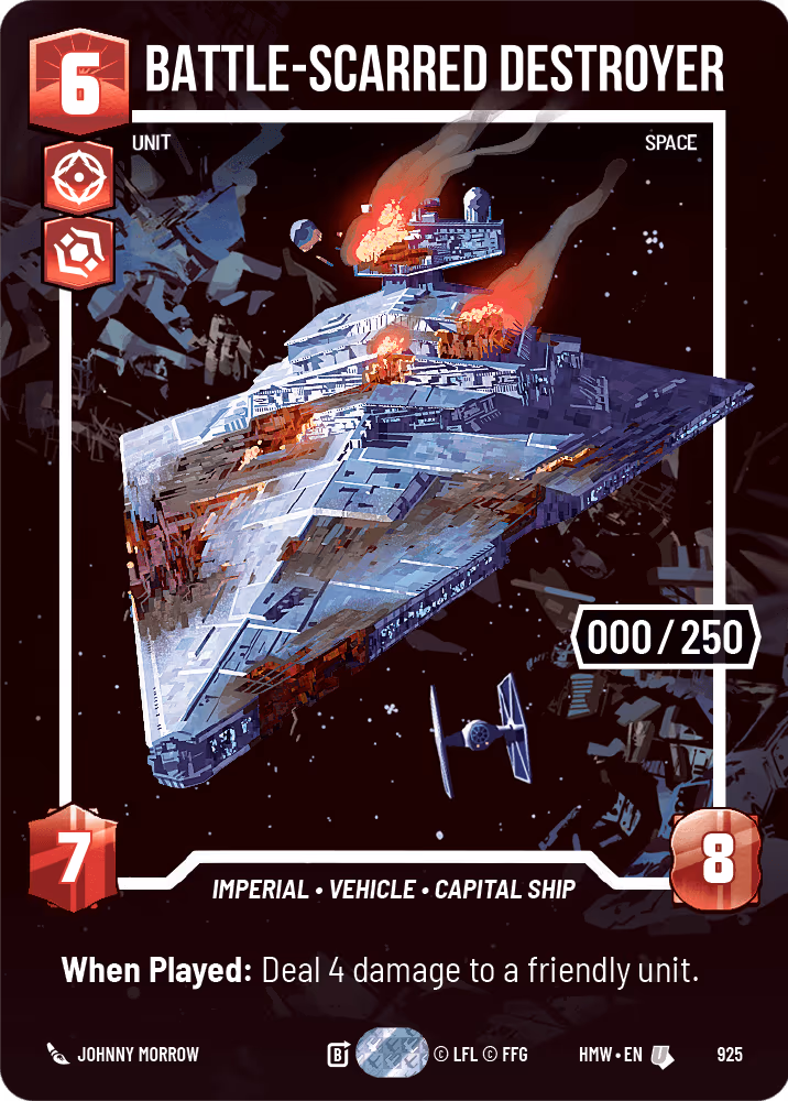 Battle-Scarred Destroyer HMW-925 Serialized Star Wars Unlimited card