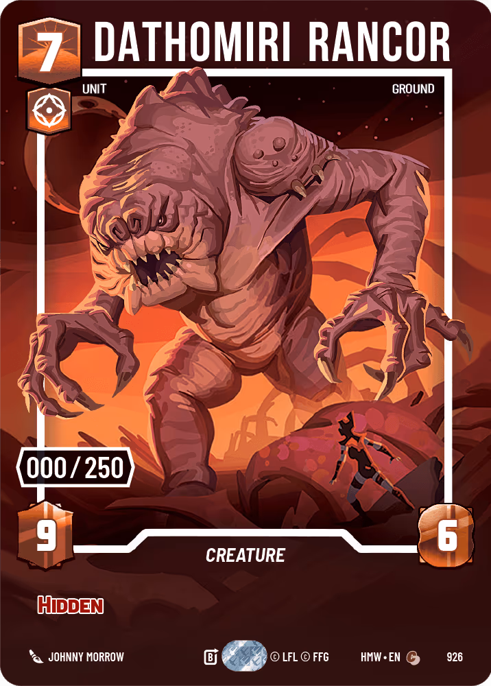 Dathomiri Rancor HMW-926 Serialized Star Wars Unlimited card