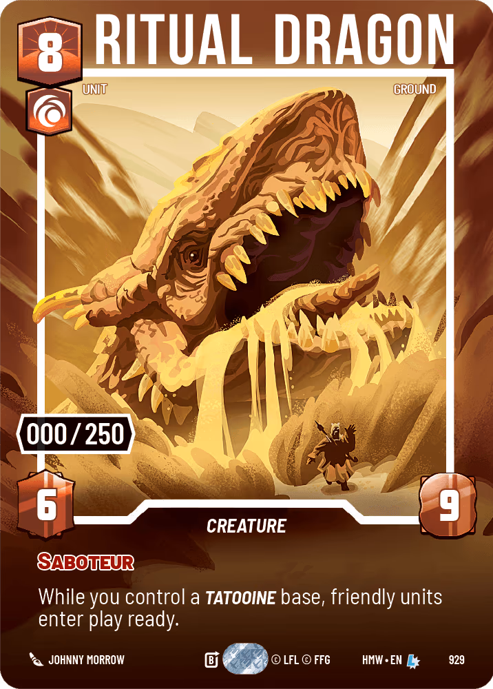 Ritual Dragon HMW-929 Prestige Serialized Star Wars Unlimited card