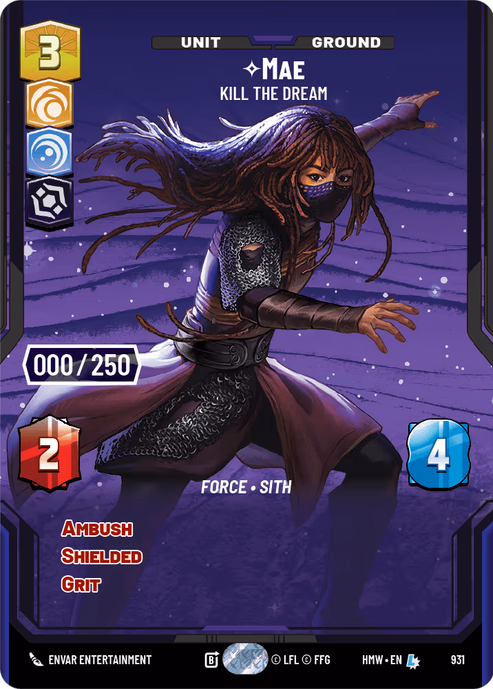 Mae - Kill the Dream HMW-931 Serialized Star Wars Unlimited card