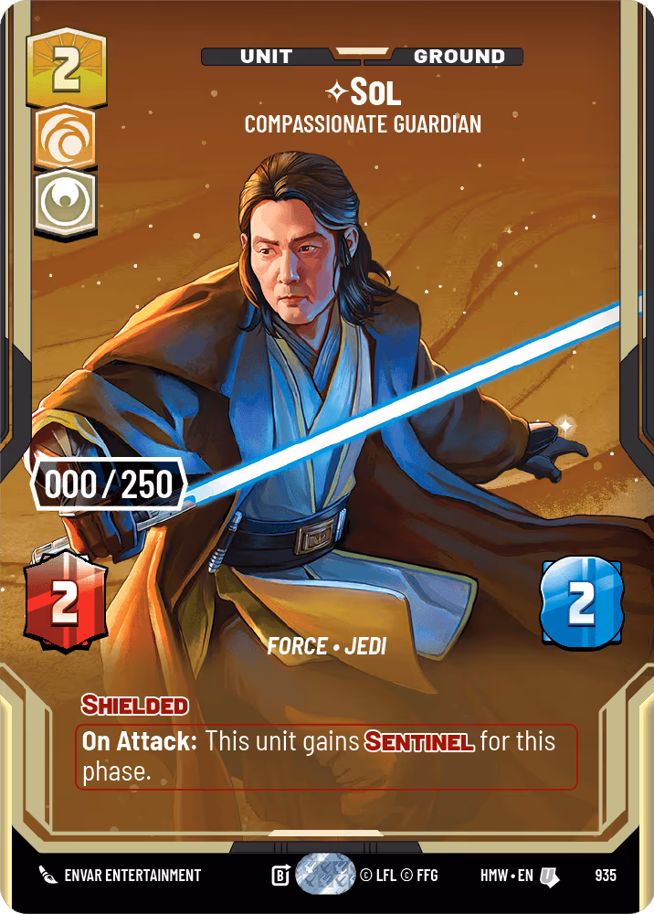 Sol - Compassionate Guardian HMW-935 Serialized Star Wars Unlimited card