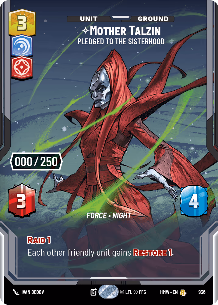 Mother Talzin - Pledged to the Sisterhood HMW-936 Serialized Star Wars Unlimited card