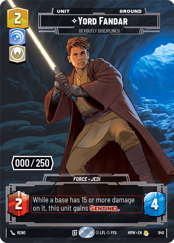 Yord Fandar - Devoutly Disciplined HMW-940 Serialized Star Wars Unlimited card