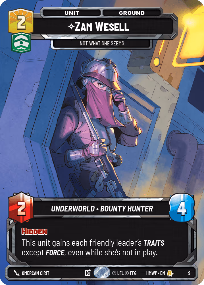 Zam Wesell - Not What She Seems HMWP-09 Star Wars Unlimited card