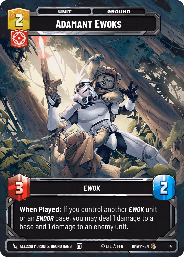 Adamant Ewoks HMWP-14 Star Wars Unlimited card