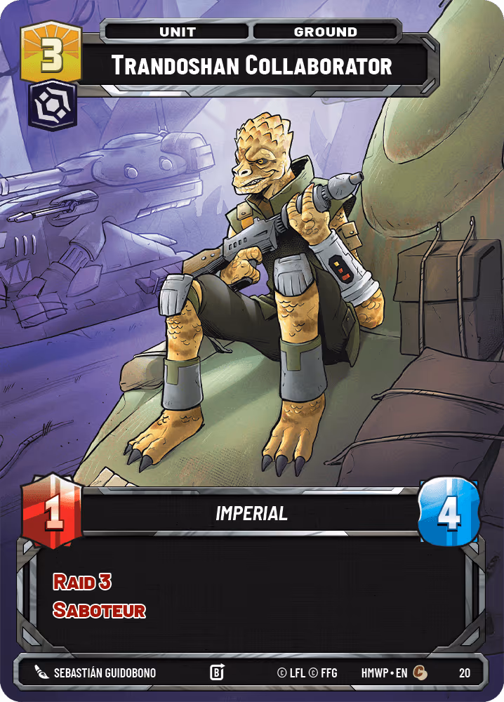 Trandoshan Collaborator HMWP-20 Star Wars Unlimited card