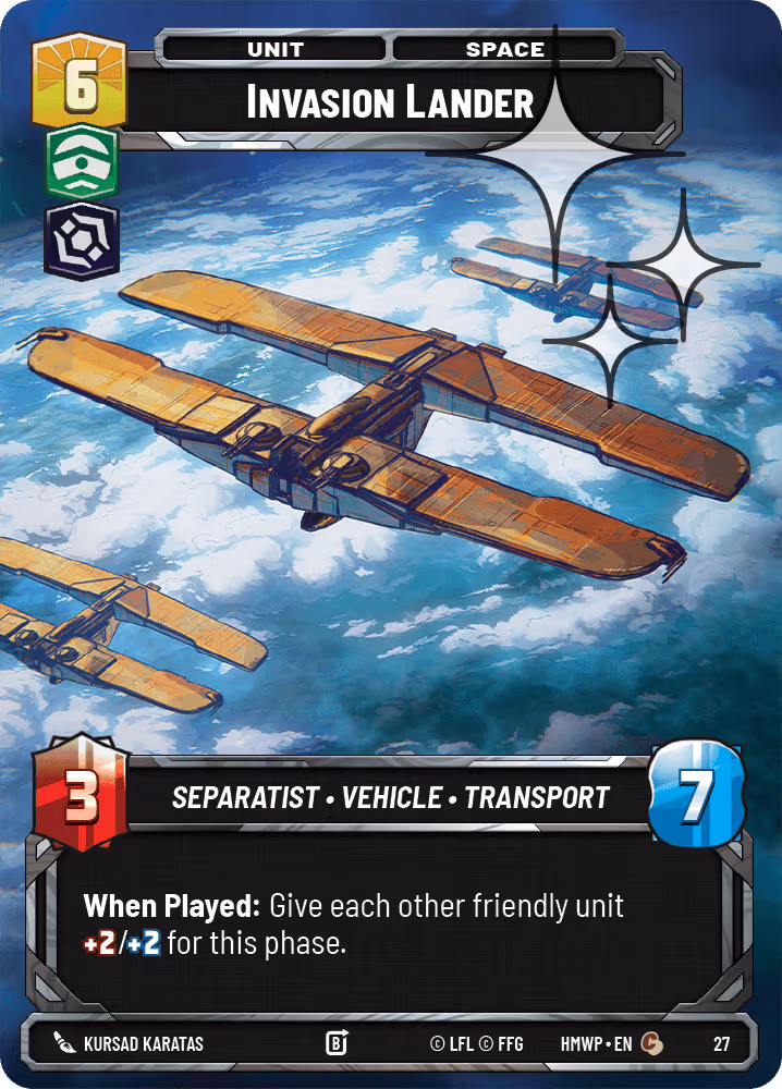 Invasion Lander HMWP-27 OP Promo Foil Star Wars Unlimited card