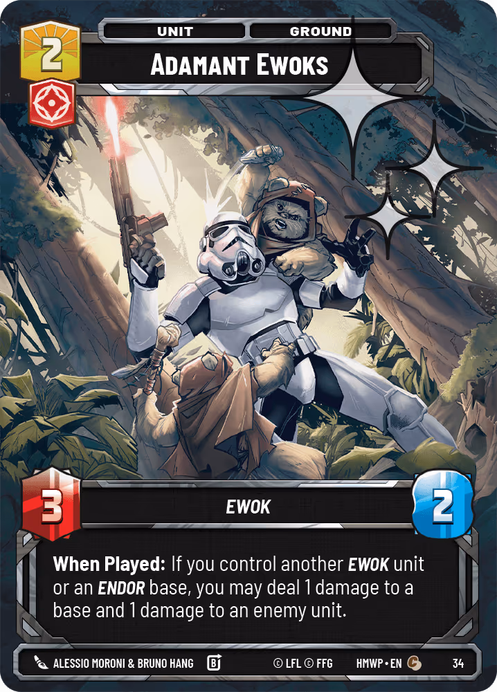 Adamant Ewoks HMWP-34 OP Promo Foil Star Wars Unlimited card