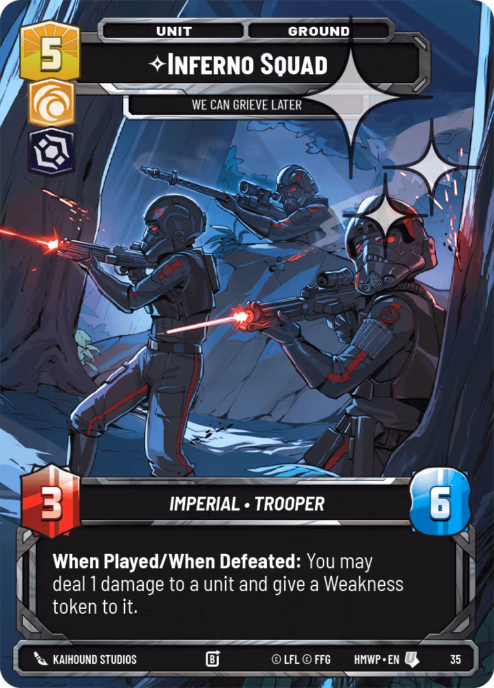 Inferno Squad - We can Grieve Later HMWP-35 OP Promo Foil Star Wars Unlimited card