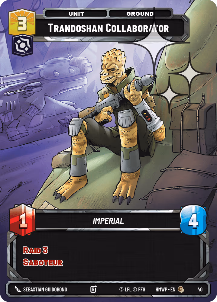 Trandoshan Collaborator HMWP-40 OP Promo Foil Star Wars Unlimited card
