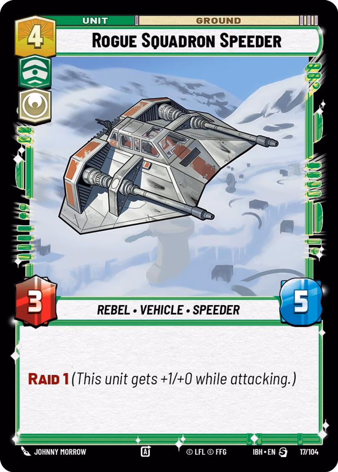 Rogue Squadron Speeder IBH-17 Normal Star Wars Unlimited card