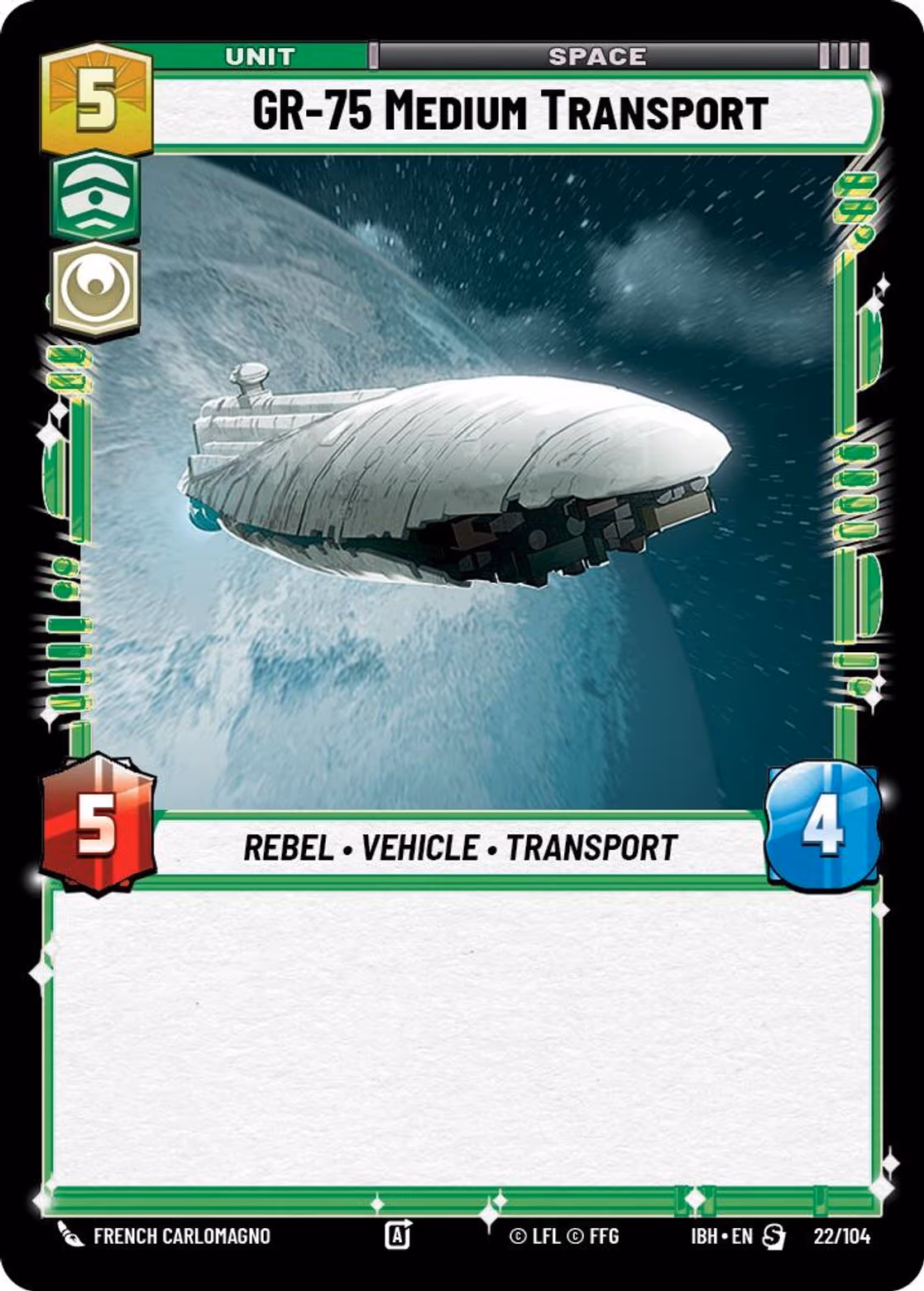 GR-75 Medium Transport IBH-22 Star Wars Unlimited card