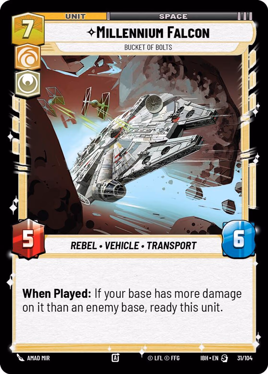 Millennium Falcon - Bucket of Bolts IBH-31 Star Wars Unlimited card