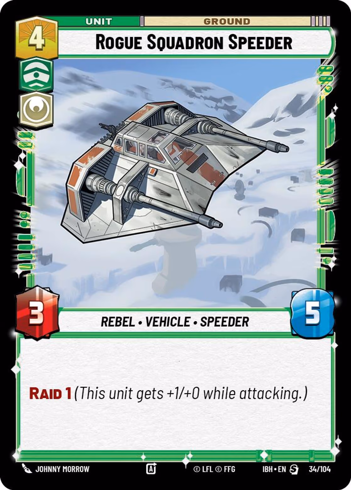 Rogue Squadron Speeder IBH-34 Normal Star Wars Unlimited card