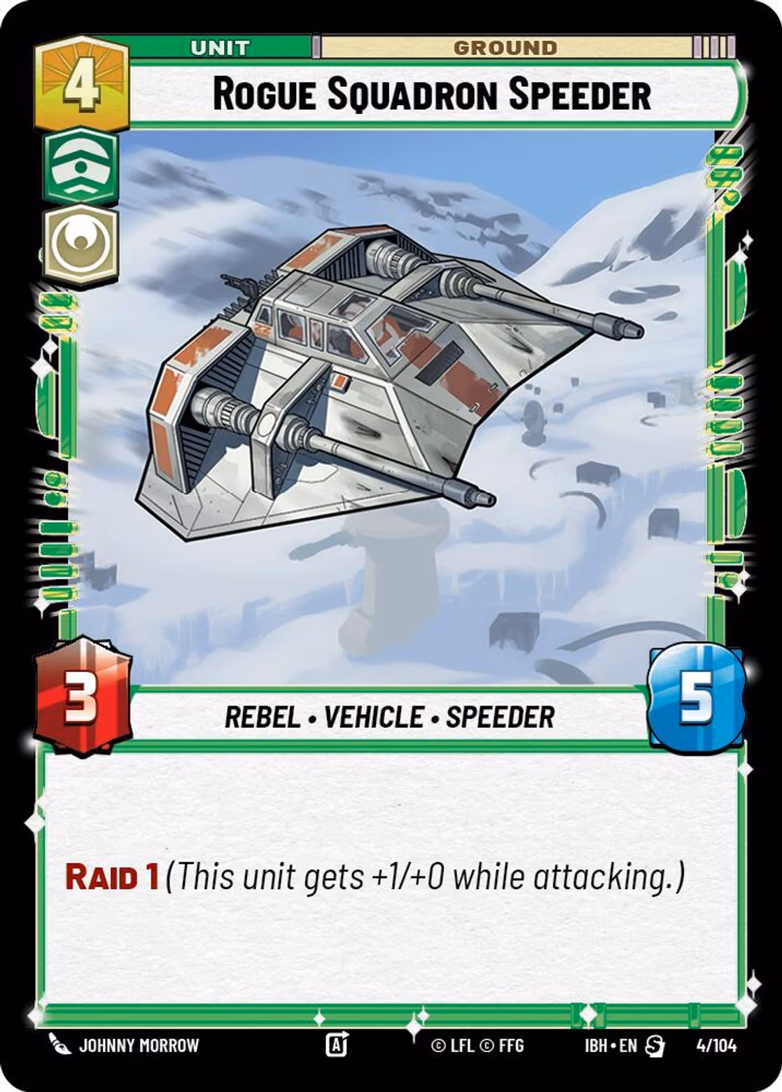Rogue Squadron Speeder IBH-4 Star Wars Unlimited card