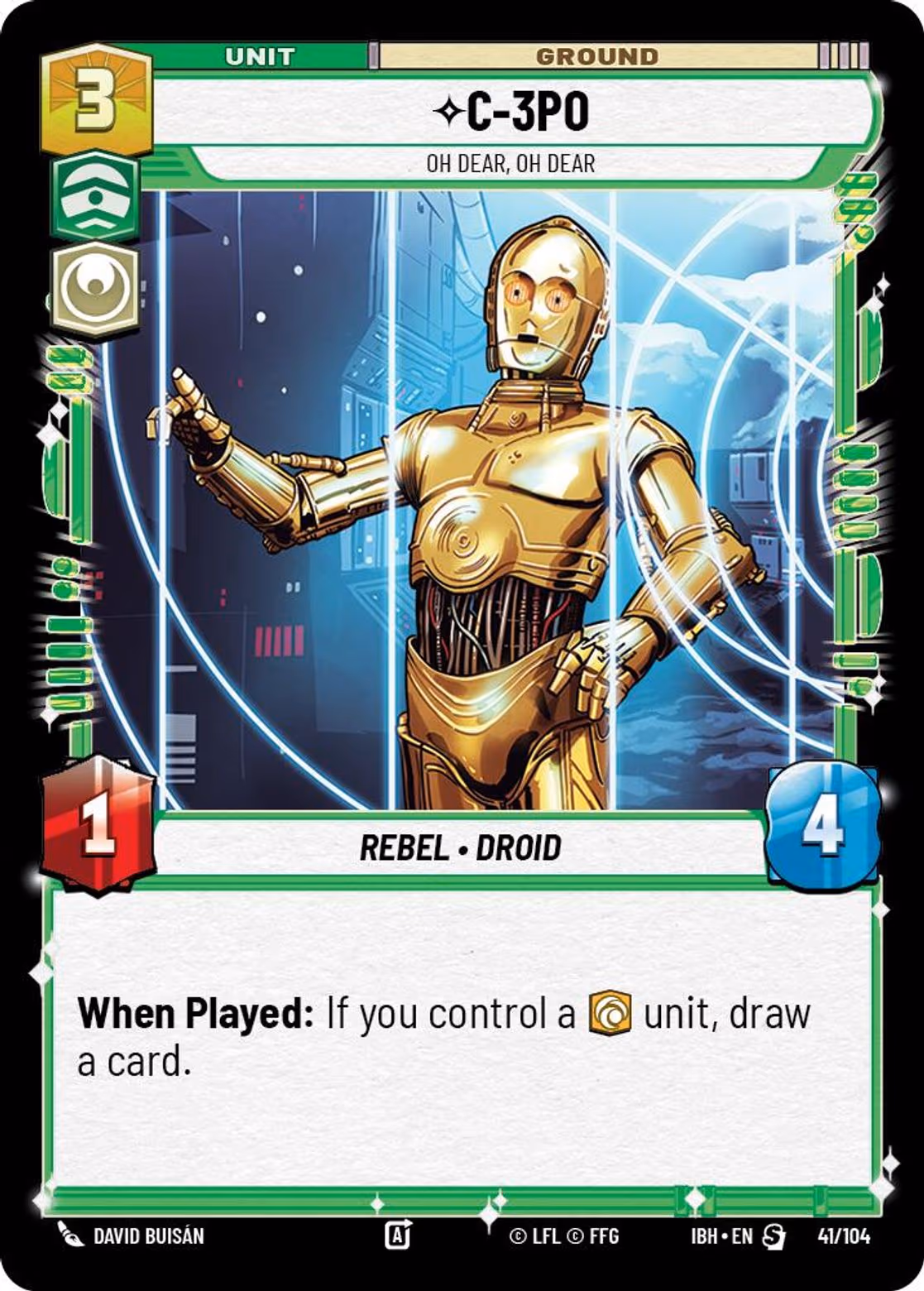 C-3P0 - Oh Dear, Oh Dear IBH-41 Normal Star Wars Unlimited card