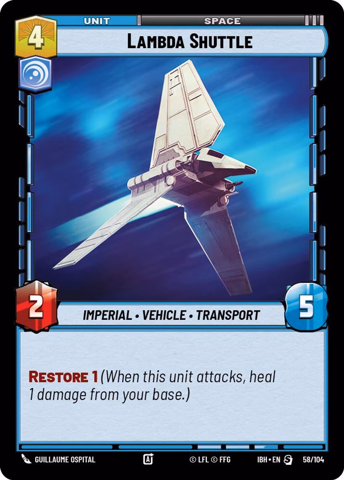 Lambda Shuttle IBH-58 Star Wars Unlimited card