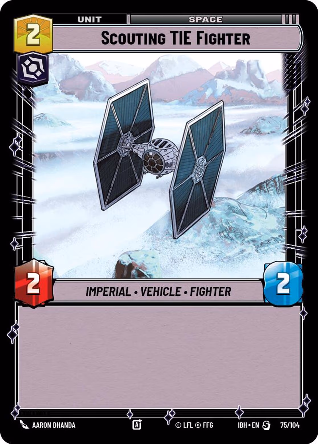 Scouting TIE Fighter IBH-75 Star Wars Unlimited card