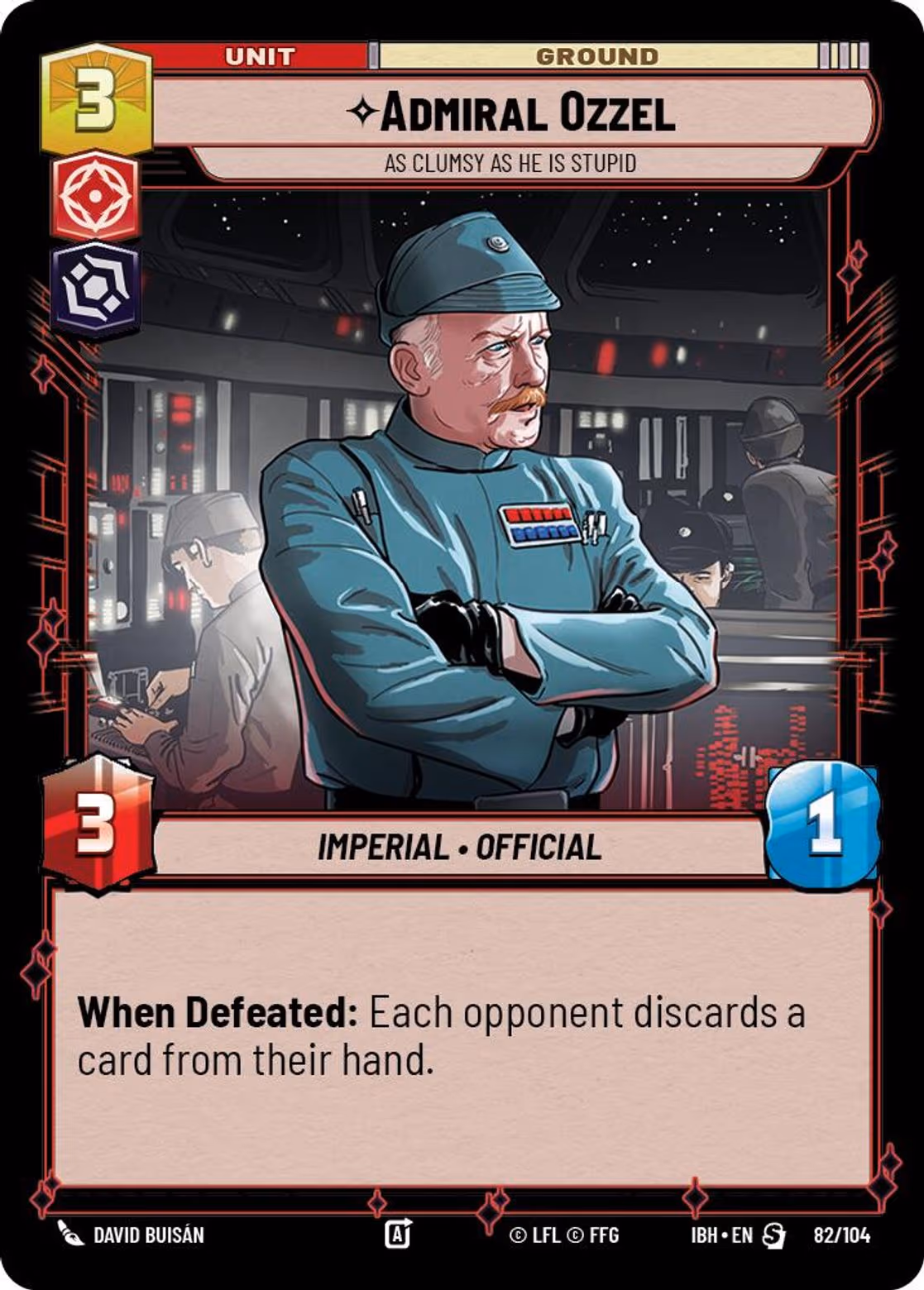 Admiral Ozzel - As Clumsy as He Is Stupid IBH-82 Star Wars Unlimited card