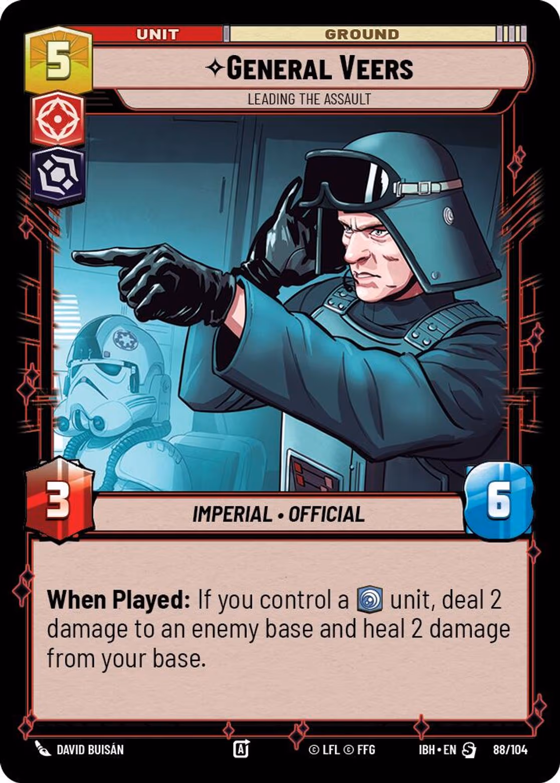 General Veers - Leading the Assault IBH-88 Normal Star Wars Unlimited card