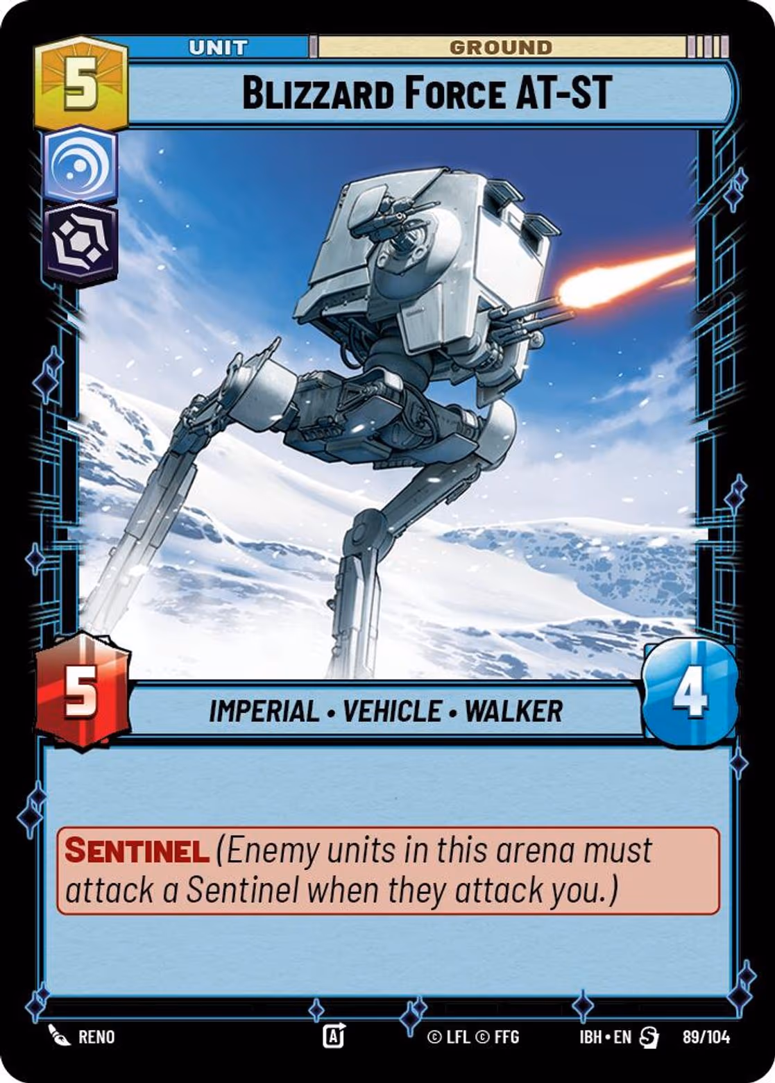 Blizzard Force AT-ST IBH-89 Normal Star Wars Unlimited card