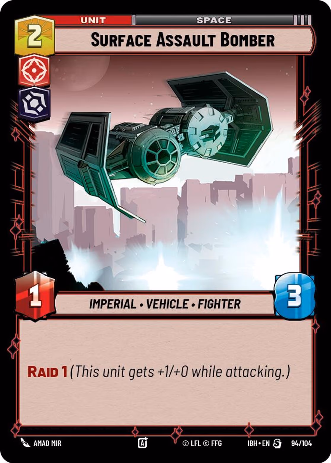 Surface Assault Bomber IBH-94 Normal Star Wars Unlimited card