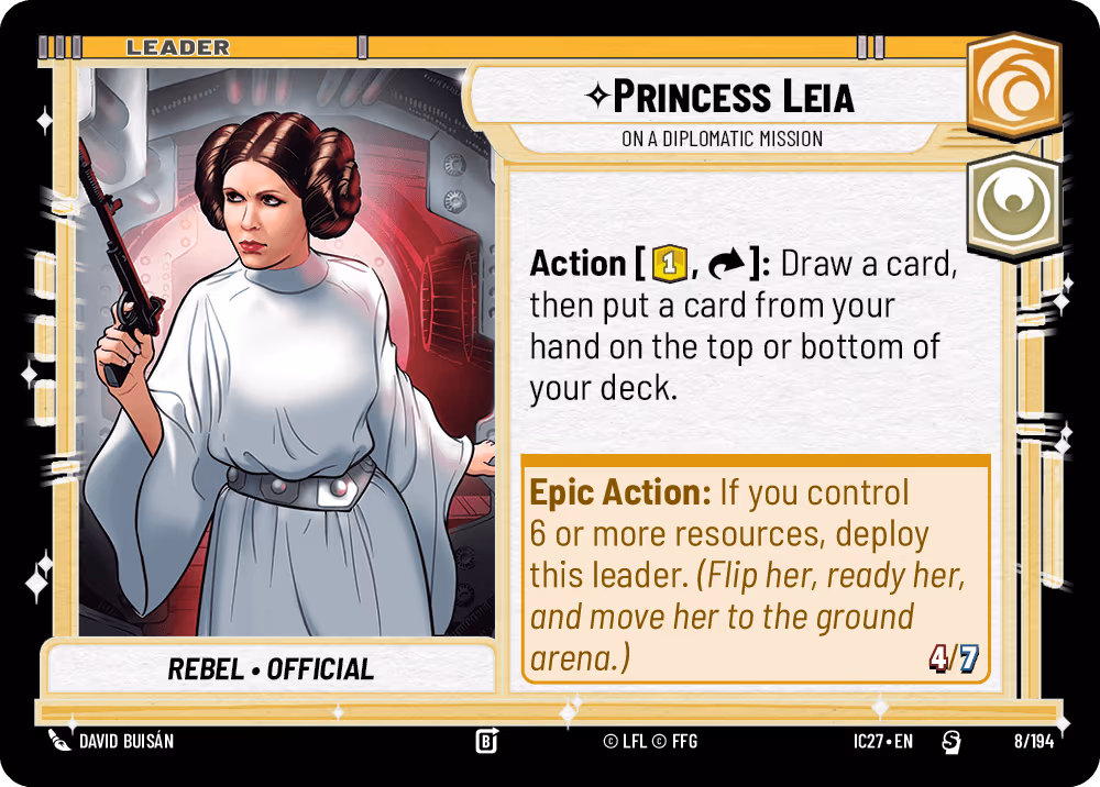 Princess Leia - On a Diplomatic Mission IC27-008 Star Wars Unlimited card