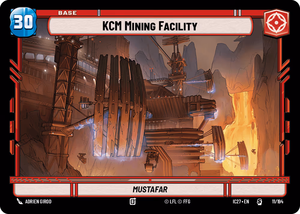 KCM Mining Facility - Mustafar IC27-011 Star Wars Unlimited card