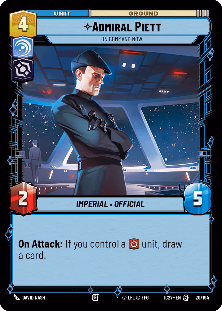 Admiral Piett - In Command Now IC27-020 Star Wars Unlimited card