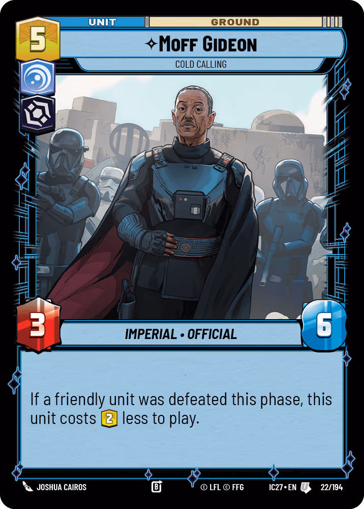 Moff Gideon - Cold Calling IC27-022 Star Wars Unlimited card