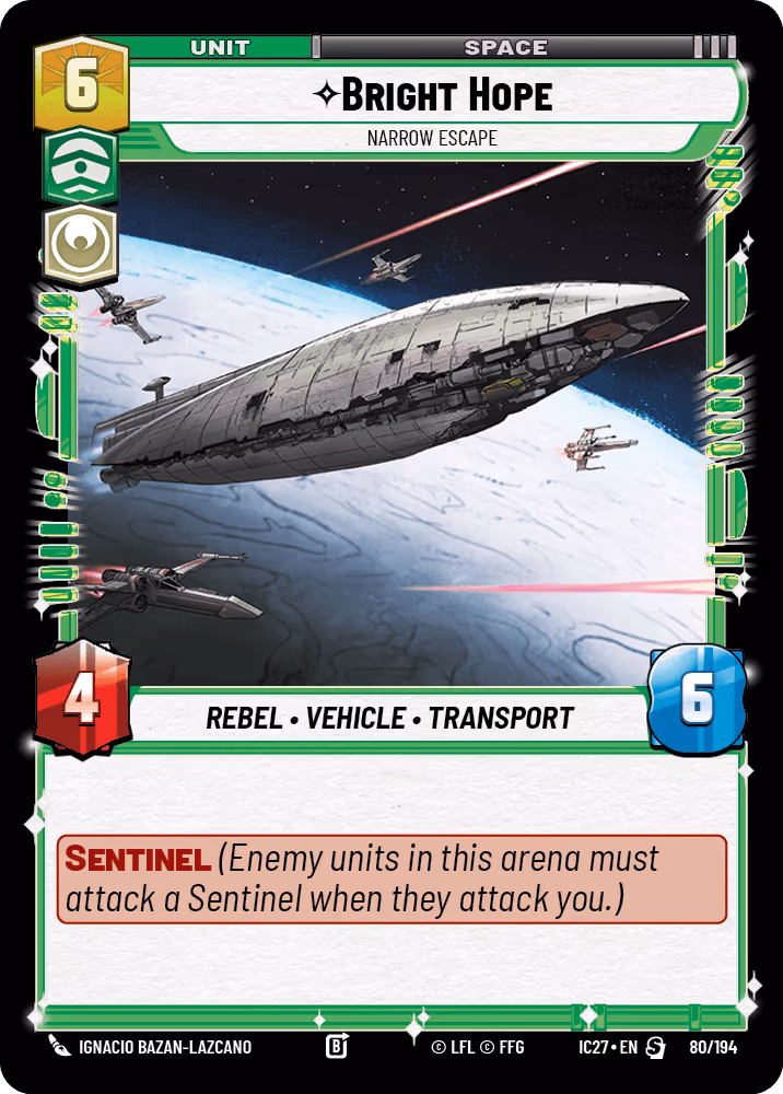 Bright Hope - Narrow Escape IC27-080 Star Wars Unlimited card