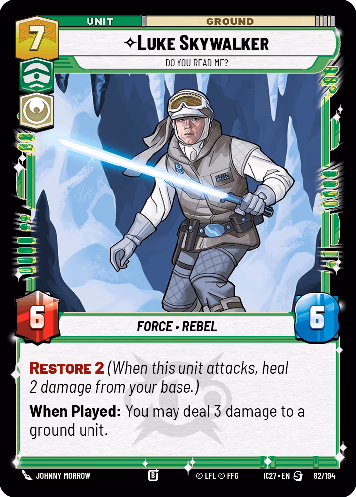 Luke Skywalker - Do You Read Me? IC27-082 Star Wars Unlimited card