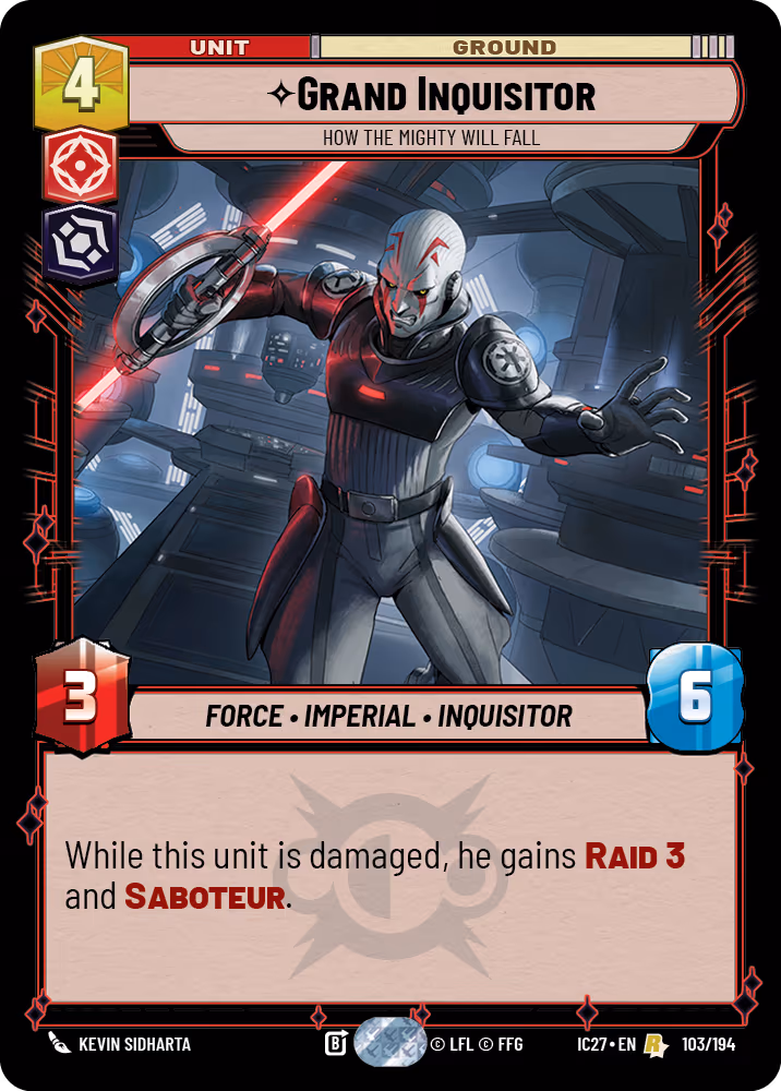 Grand Inquisitor - How the Mighty Will Fall IC27-103 Star Wars Unlimited card