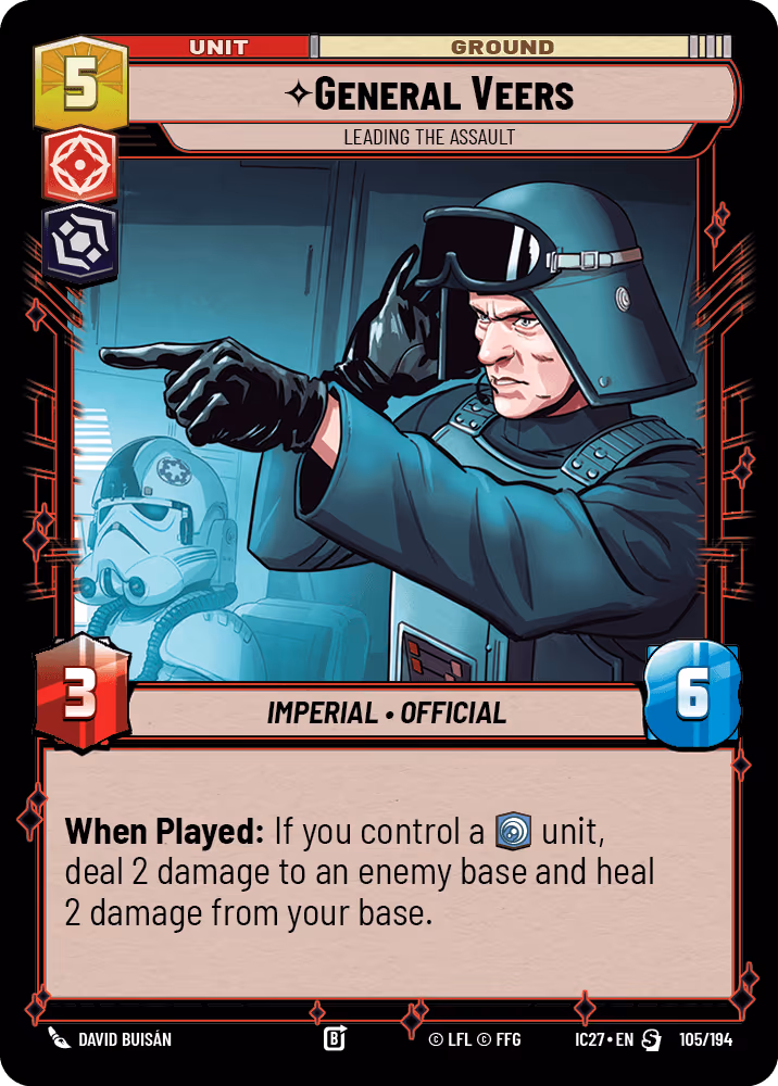 General Veers - Leading the Assault IC27-105 Star Wars Unlimited card