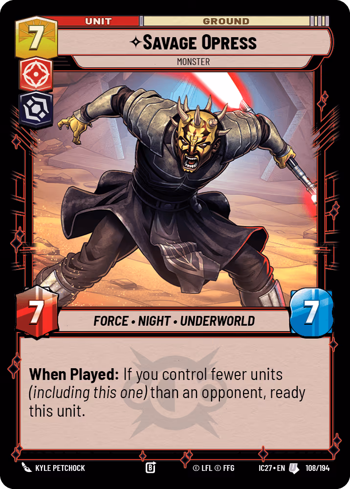Savage Opress - Monster IC27-108 Star Wars Unlimited card