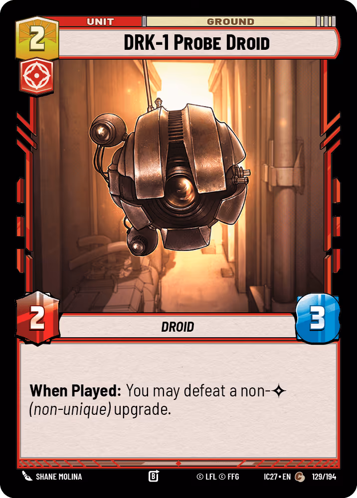 DRK-1 Probe Droid IC27-129 Star Wars Unlimited card
