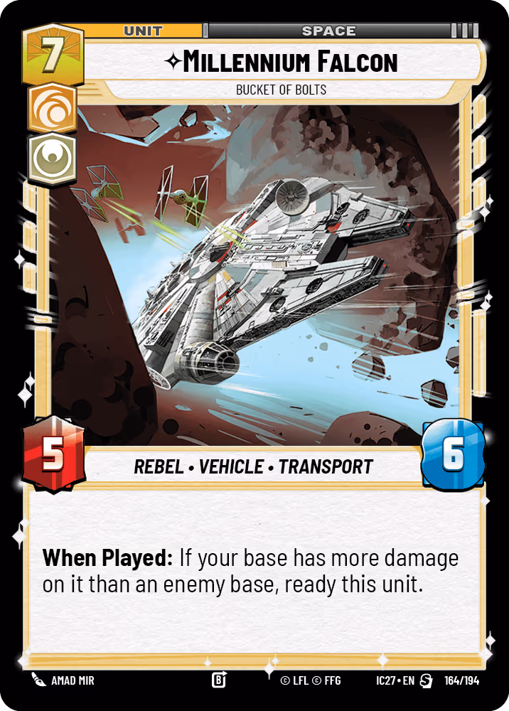 Millennium Falcon - Bucket of Bolts IC27-164 Star Wars Unlimited card