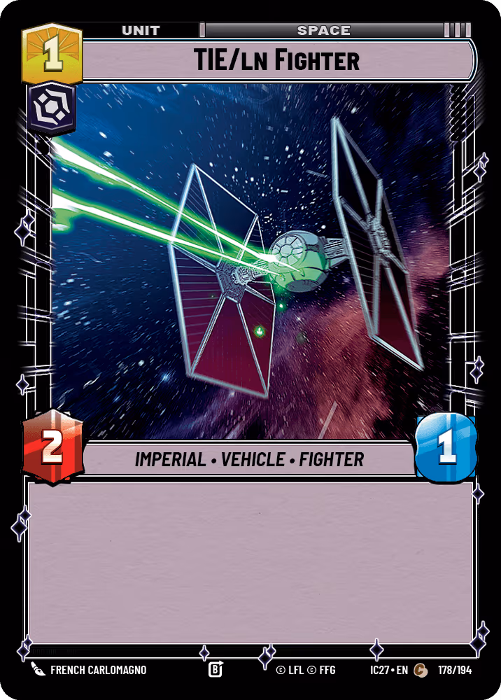 TIE/ln Fighter IC27-178 Star Wars Unlimited card