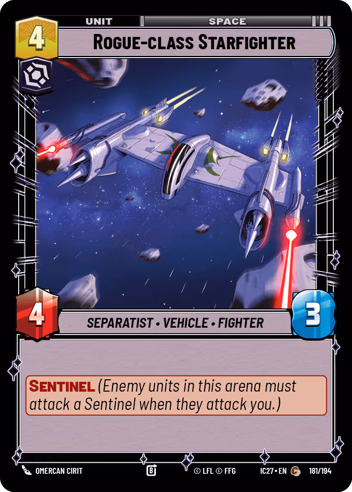 Rogue-class Starfighter IC27-181 Star Wars Unlimited card