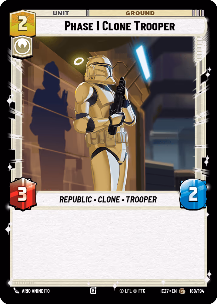 Phase I Clone Trooper IC27-189 Star Wars Unlimited card