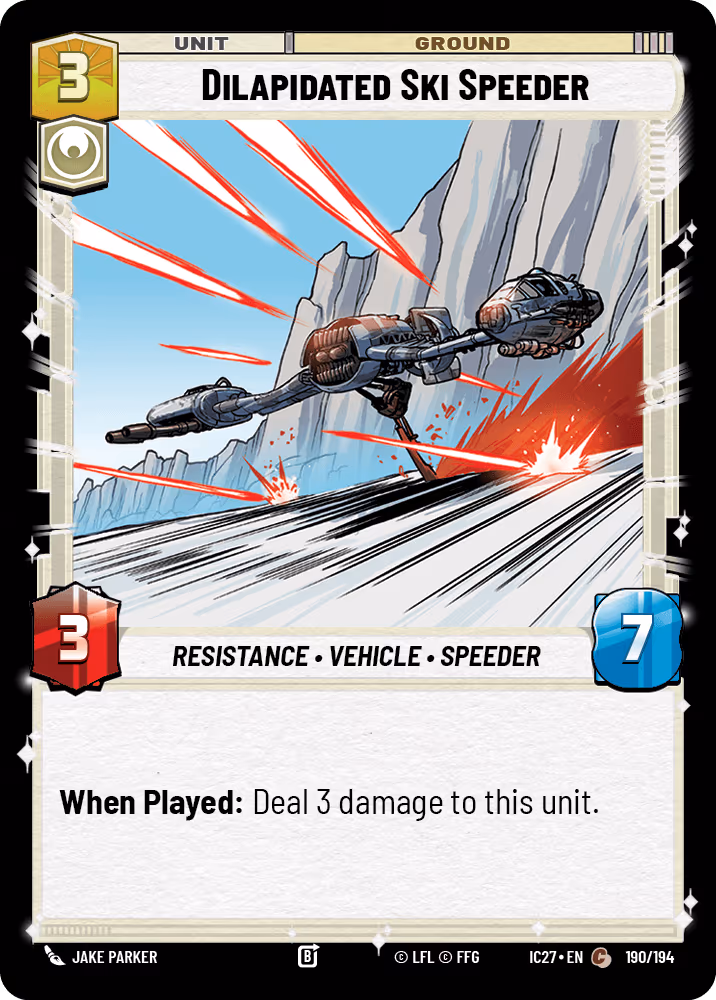 Dilapidated Ski Speeder IC27-190 Star Wars Unlimited card