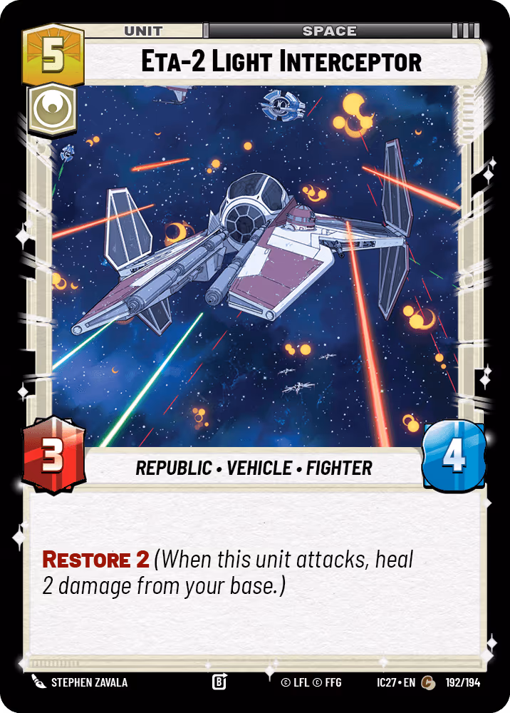 Eta-2 Light Interceptor IC27-192 Star Wars Unlimited card