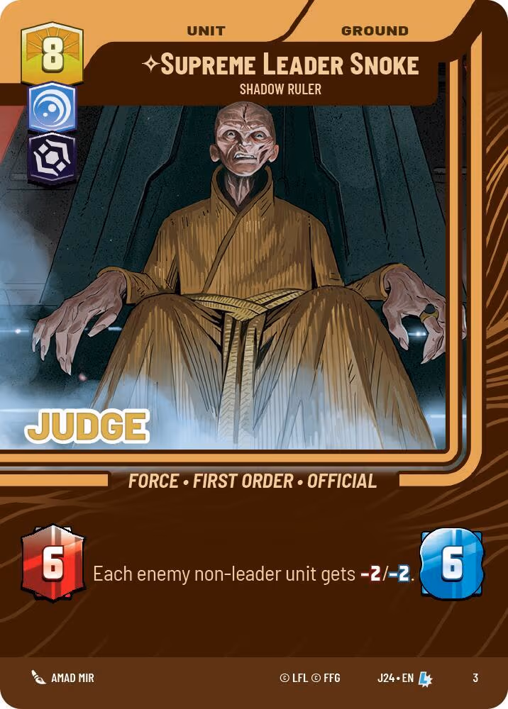 Supreme Leader Snoke - Shadow Ruler J24-3 Star Wars Unlimited card