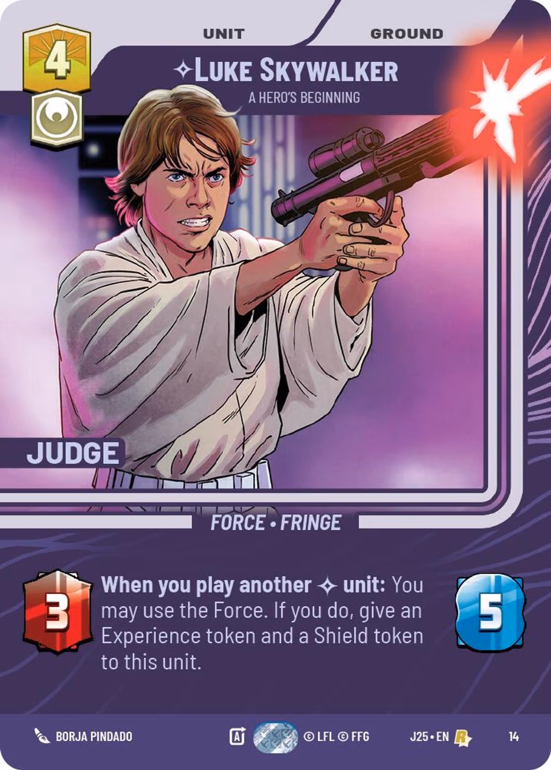 Luke Skywalker - A Hero's Beginning J25-14 Star Wars Unlimited card