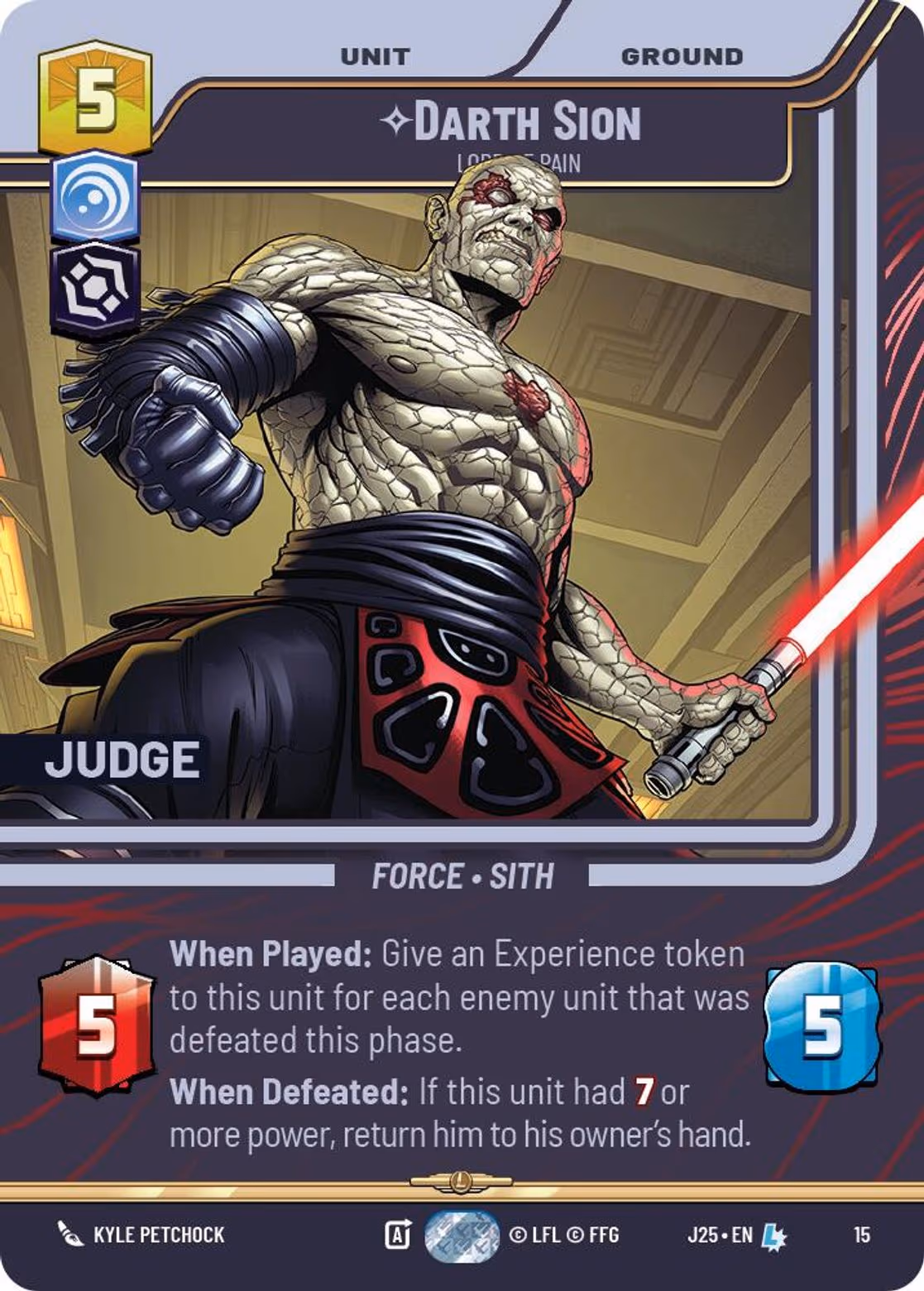 Darth Sion - Lord of Pain J25-15 Star Wars Unlimited card