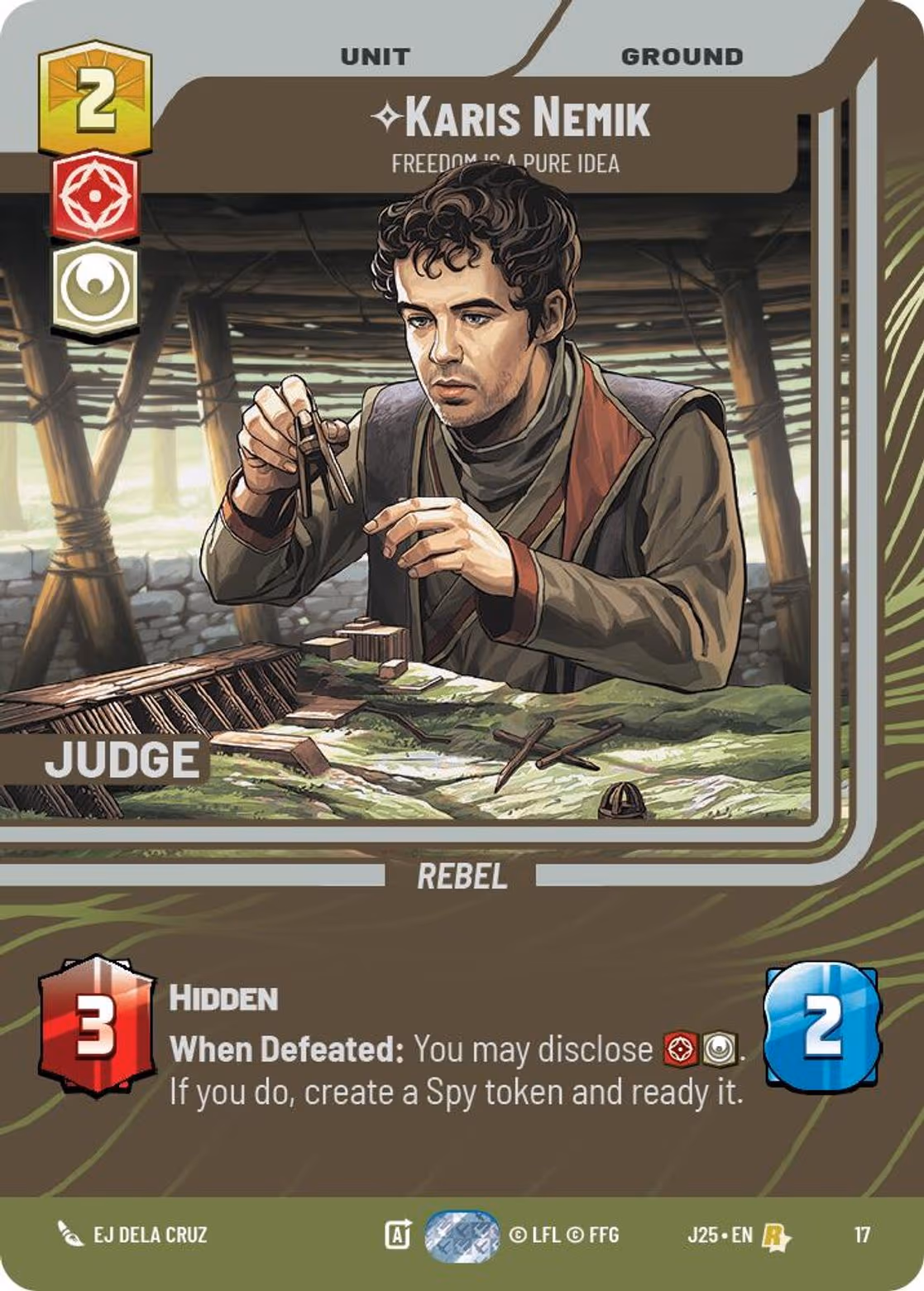 Karis Nemik - Freedom is a Pure Idea J25-17 Star Wars Unlimited card