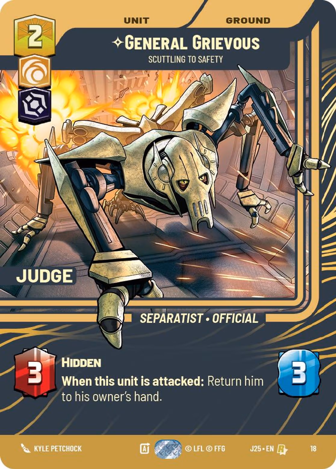 General Grievous - Scuttling to Safety J25-18 Star Wars Unlimited card